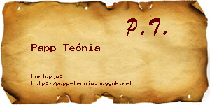 Papp Teónia névjegykártya